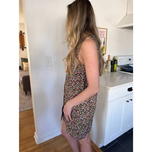 NEW FRNCH harlow checkered jacquard tank mini dress in multi - Picture 4 of 5